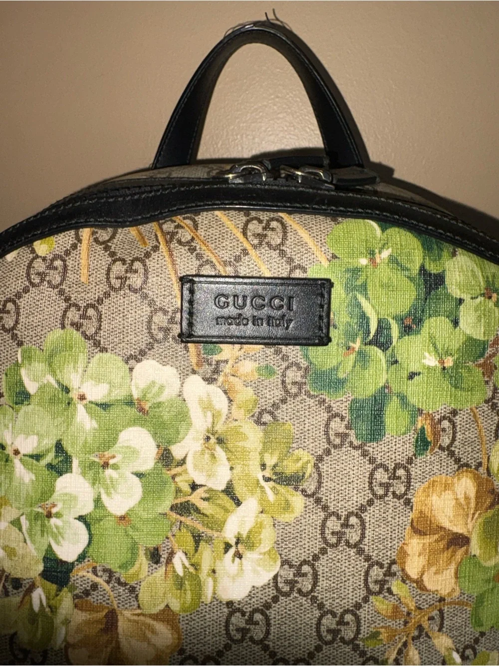 Gucci Floral GG Canvas Backpack - Green, Beige, Brown